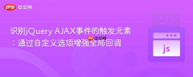 识别jQuery AJAX事件的触发元素：通过自定义选项增强全局回调
