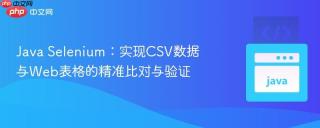 Java Selenium：实现CSV数据与Web表格的精准比对与验证