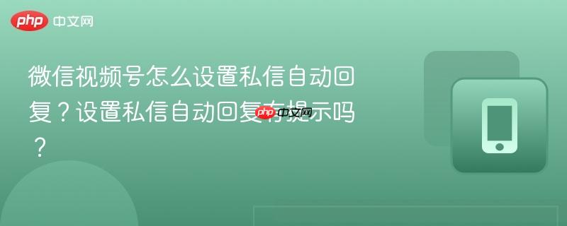 微信视频号怎么设置私信自动回复？设置私信自动回复有提示吗？