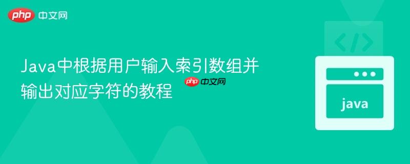 Java中根据用户输入索引数组并输出对应字符的教程