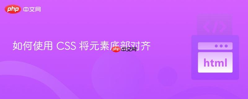 如何使用 css 将元素底部对齐