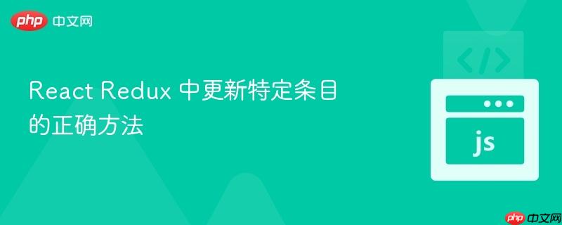 React Redux 中更新特定条目的正确方法