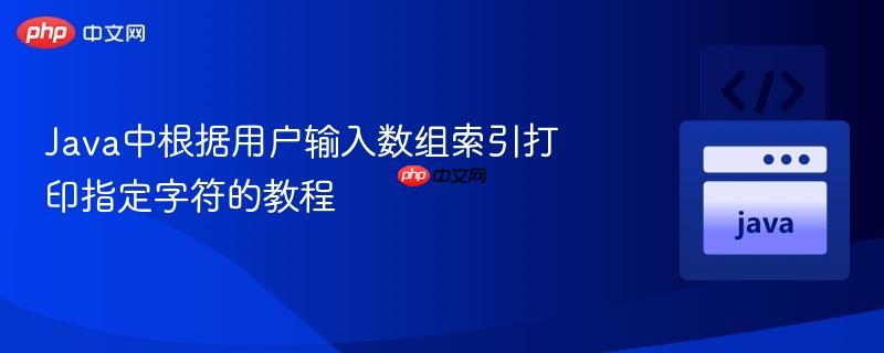Java中根据用户输入数组索引打印指定字符的教程
