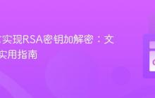Go语言实现RSA密钥加解密：文件处理实用指南