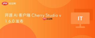 开源 AI 客户端 Cherry Studio v1.6.0 发布