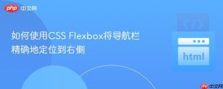 如何使用CSS Flexbox将导航栏精确地定位到右侧