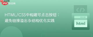 HTML/CSS中构建可点击按钮：避免链接溢出与结构优化实践