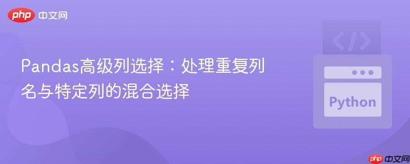 Pandas高级列选择:处理重复列名与特定列的混合选择