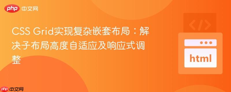 CSS Grid实现复杂嵌套布局:解决子布局高度自适应及响应式调整