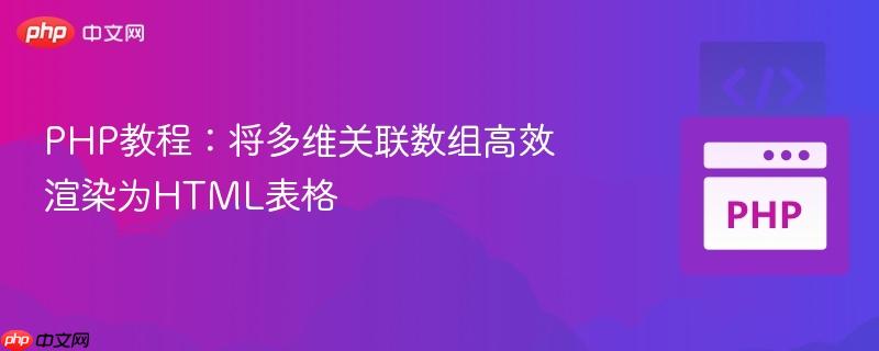 PHP教程:将多维关联数组高效渲染为HTML表格
