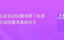 私信怎么发自动回复消息?私信怎么发自动回复消息给对方