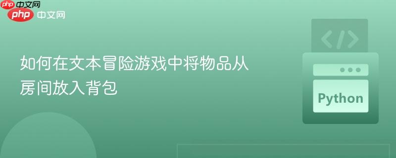 如何在文本冒險游戲中將物品從房間放入背包
