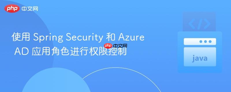使用 spring security 和 azure ad 应用角色进行权限控制