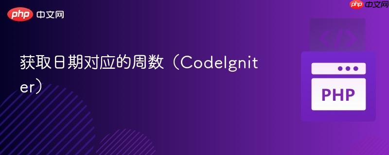 获取日期对应的周数（CodeIgniter）