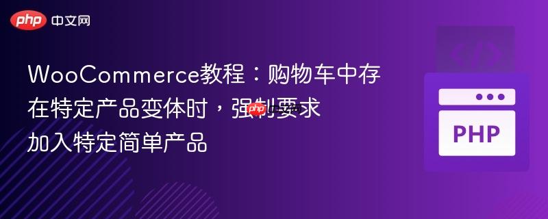 woocommerce教程：购物车中存在特定产品变体时，强制要求加入特定简单产品