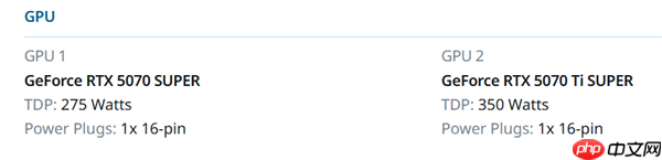 RTX 50 SUPER显卡现身:海韵电源计算器出现5070/Ti SUPER、功率更高