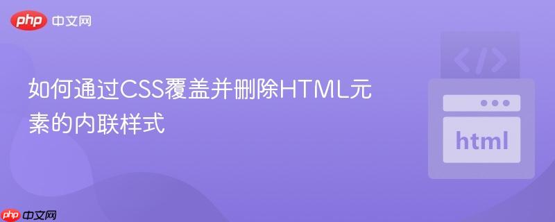 如何通过CSS覆盖并删除HTML元素的内联样式