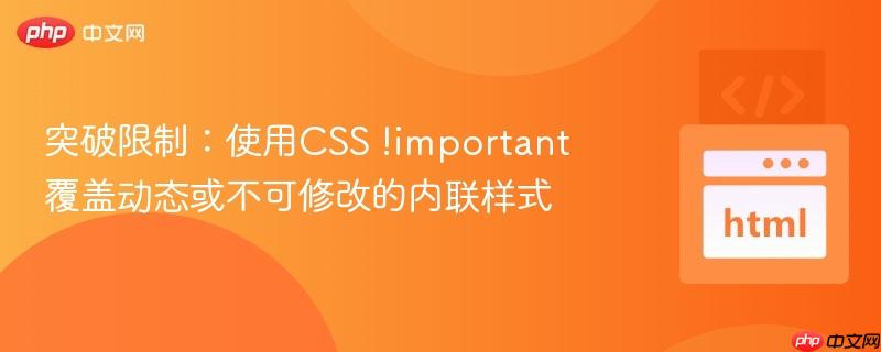 突破限制：使用CSS !important 覆盖动态或不可修改的内联样式
