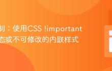 突破限制：使用CSS !important 覆盖动态或不可修改的内联样式