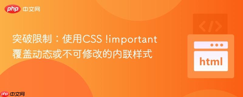 突破限制：使用CSS !important 覆盖动态或不可修改的内联样式
