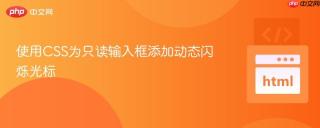 使用CSS为只读输入框添加动态闪烁光标