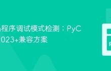 Python程序调试模式检测:PyCharm 2023+兼容方案