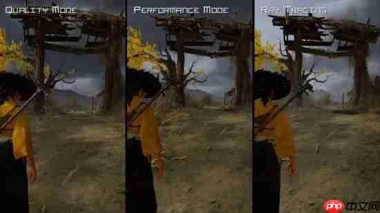 博主分享《羊蹄山之魂》不同画质模式截图:PS5Pro光追美如画