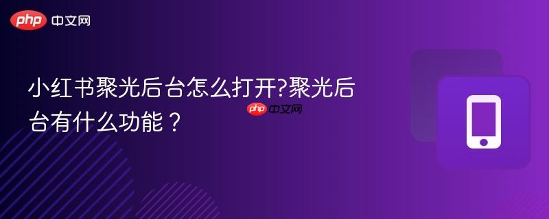 小红书聚光后台怎么打开?聚光后台有什么功能？