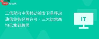 工信部向中国移动颁发卫星移动通信业务经营许可，三大运营商均已拿到牌照