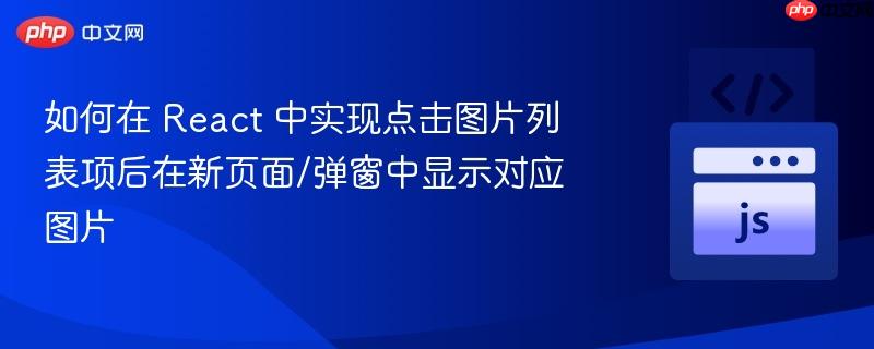 如何在 react 中实现点击图片列表项后在新页面/弹窗中显示对应图片