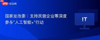 国家发改委：支持民营企业等深度参与“人工智能+”行动