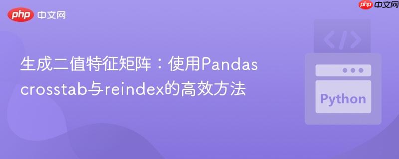 生成二值特征矩阵：使用Pandas crosstab与reindex的高效方法