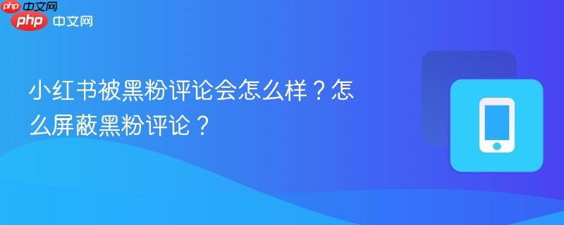 小红书被黑粉评论会怎么样？怎么屏蔽黑粉评论？