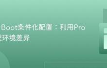 Spring Boot条件化配置：利用Profile管理环境差异