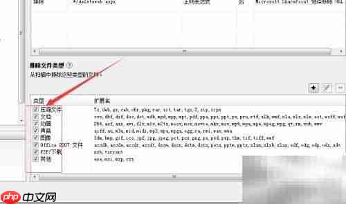 AppScan排除文件类型配置
