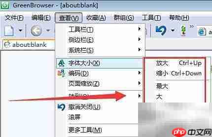 Green Browser字体大小设置方法