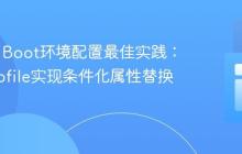 Spring Boot环境配置最佳实践：利用Profile实现条件化属性替换