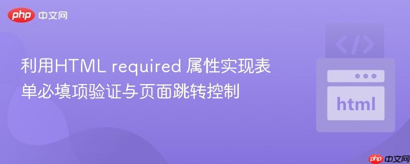 利用HTML required 属性实现表单必填项验证与页面跳转控制