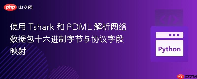 使用 tshark 和 pdml 解析网络数据包十六进制字节与协议字段映射