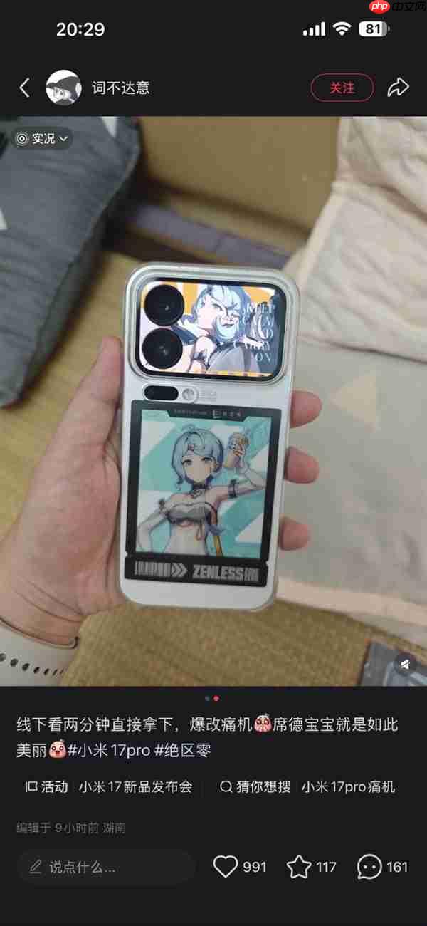 小米17 Pro背屏做痛机爆火 网友:二次元痛机才是最大卖点