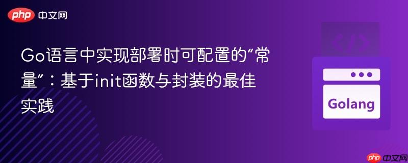 Go语言中实现部署时可配置的“常量”:基于init函数与封装的最佳实践