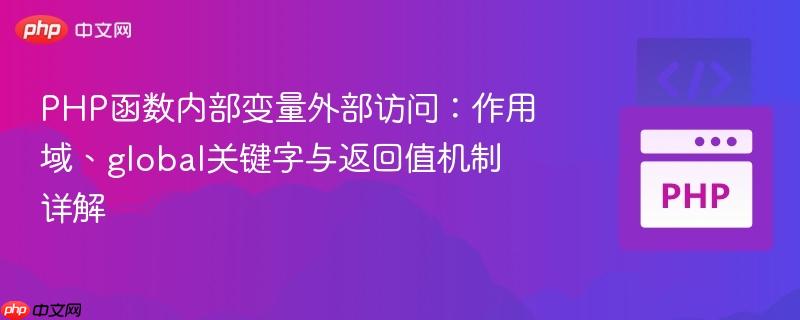 PHP函数内部变量外部访问:作用域、global关键字与返回值机制详解