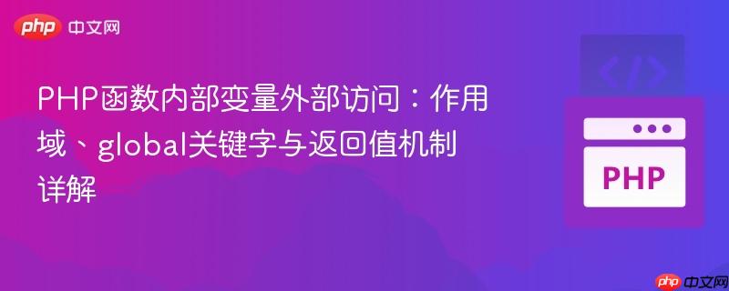 PHP函数内部变量外部访问：作用域、global关键字与返回值机制详解