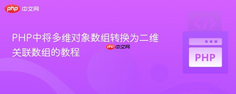 PHP中将多维对象数组转换为二维关联数组的教程
