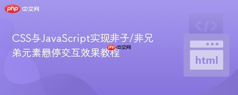 CSS与JavaScript实现非子/非兄弟元素悬停交互效果教程