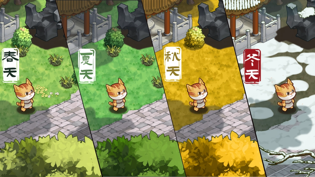 和宫喵家族一起畅游故宫,放置收集游戏《喵喵宫廷》Steam商店页面公开。