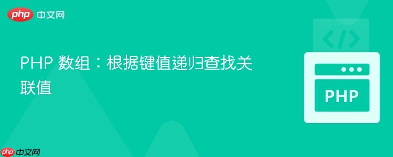 PHP 数组：根据键值递归查找关联值