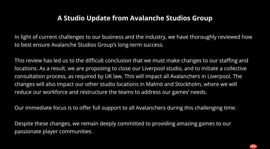 艰难决定!《正当防卫》开发商关闭英国工作室