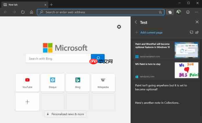 Win10 Edge Canary更新：引入收藏夹功能