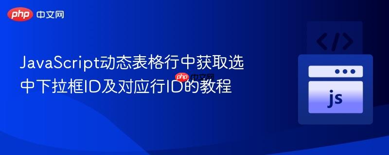 JavaScript动态表格行中获取选中下拉框ID及对应行ID的教程